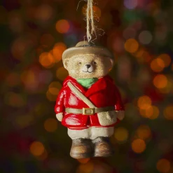 KAEMINGK Suspension de Noël en terre cuite (H9 cm) Petit Ours Rouge Best