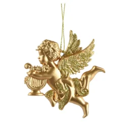 KAEMINGK Suspension de Noël (H9 cm) Ange gardien pailleté Or Clearance
