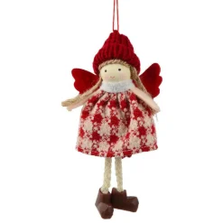 KAEMINGK Suspension de Noël (H13 cm) Ange Isy Rouge Online