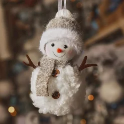 KAEMINGK Suspension de Noël (H13 cm) Bonhomme de neige Glacy Gris Best