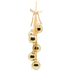 JJA Suspension de Noël (H70 cm) Boules et nœud velours Dé Or Sale