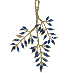 KAEMINGK Suspension de Noël (H24 cm) Branche diamant Bleu nuit Outlet