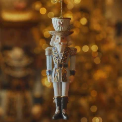 KAEMINGK Suspension de Noël (H12 cm) Casse-noisette Tea time et blanc Bleu