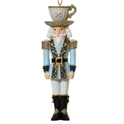 KAEMINGK Suspension de Noël (H12 cm) Casse-noisette Tea time et blanc Bleu