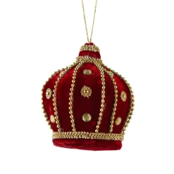 KAEMINGK Suspension de Noël (H10 cm) Couronne velours Rouge Discount