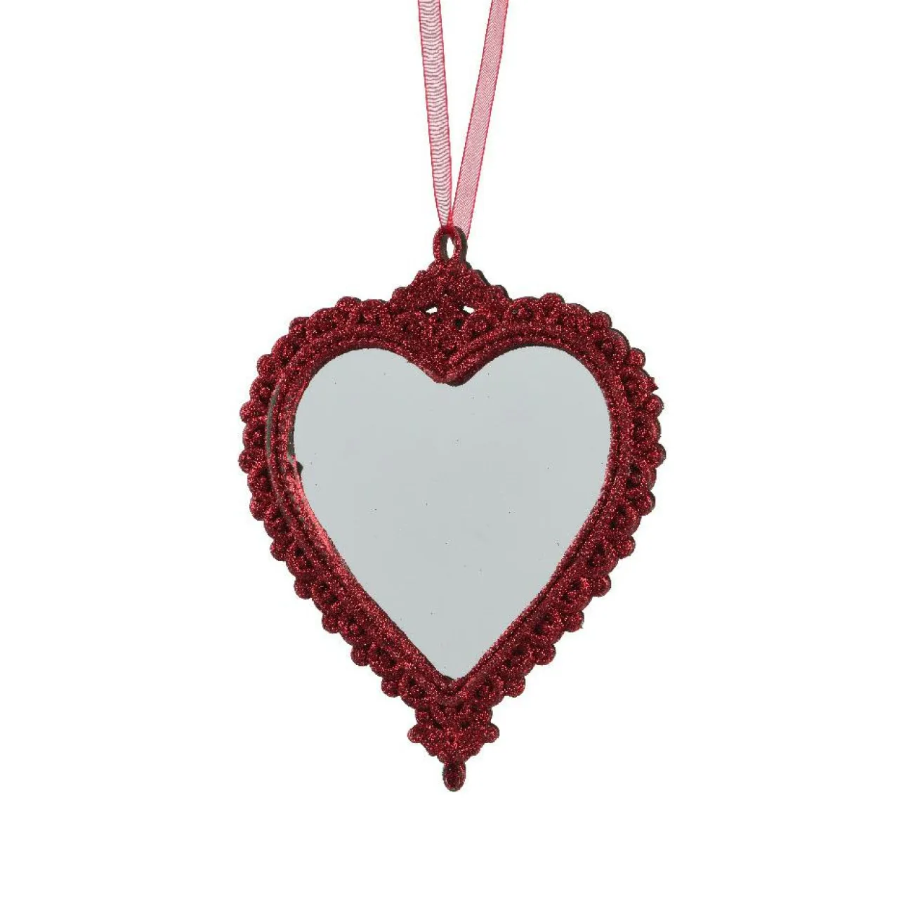 KAEMINGK Suspension de Noël (H14 cm) Cœur bohème Rouge Discount