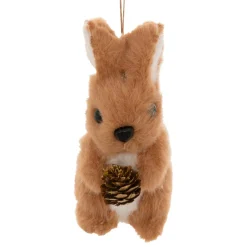 JJA Suspension de Noël (H12 cm) Lapin et pomme de pin Caramel Outlet