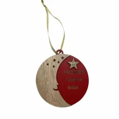 Feeric Lights & Christmas Suspension de Noël (H12 cm) Lune et étoile Rouge New
