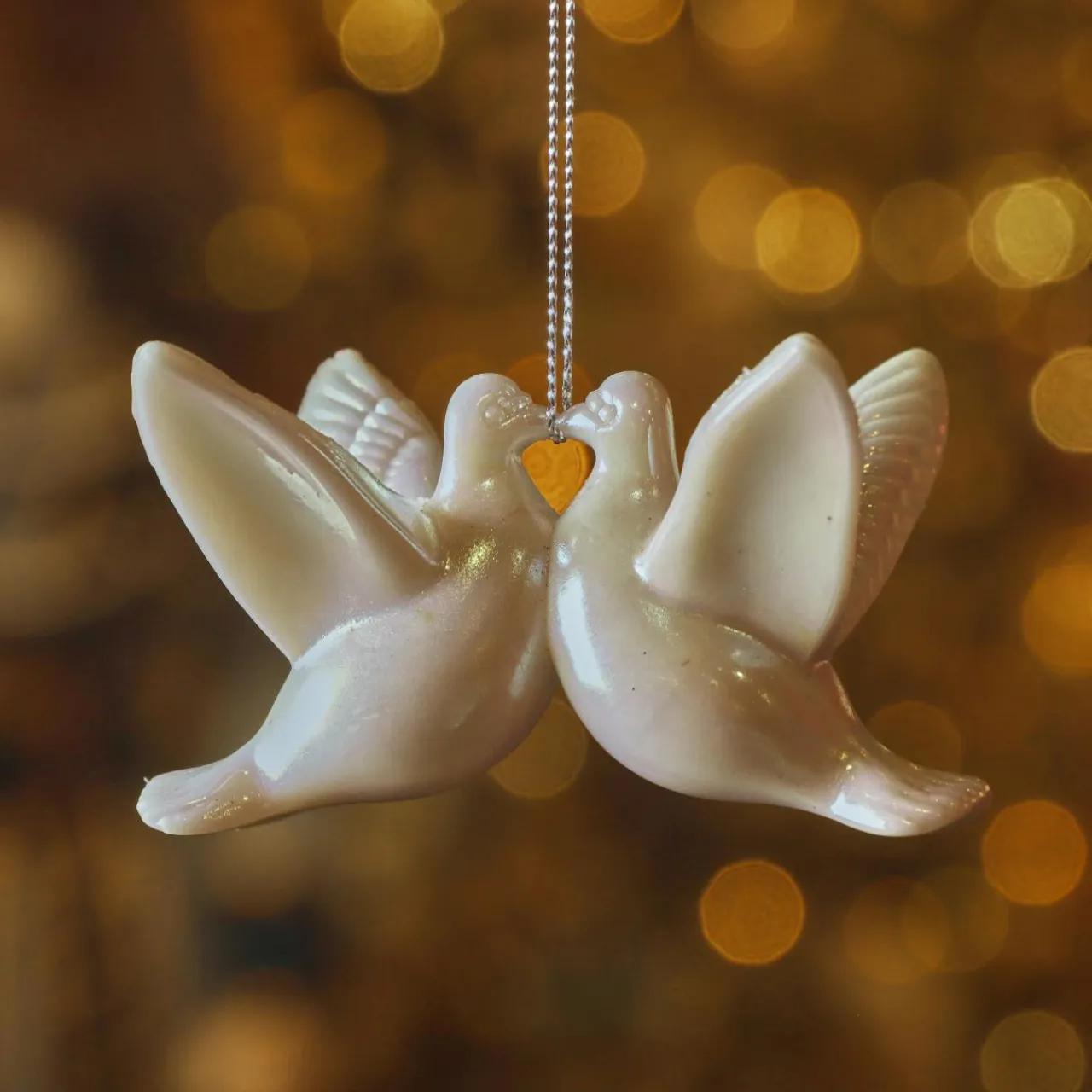 KAEMINGK Suspension de Noël (H6 cm) Oiseau des neiges nacré Blanc