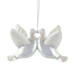 KAEMINGK Suspension de Noël (H6 cm) Oiseau des neiges nacré Blanc