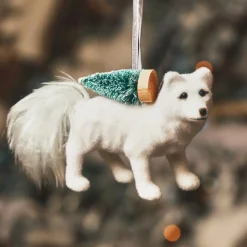 KAEMINGK Suspension de Noël (H7 cm) Renard filou Blanc Outlet