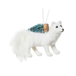KAEMINGK Suspension de Noël (H7 cm) Renard filou Blanc Outlet