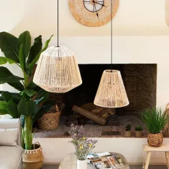 ATMOSPHERA Suspension en corde (D30 cm) Ethnik Naturel New