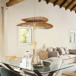 Atmosphera, cru017dateur d'intu017drieur Suspension luminaire jute (69,5 cm) Alara Naturel Clearance