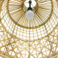 EMINZA Suspension lumineuse ajourée en bambou (H50 cm) Pampelune Naturel Clearance