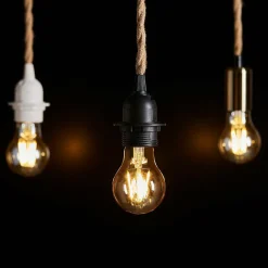 OSTARIA Suspension lumineuse chanvre (H90 cm) Corde Naturel et Noir Hot