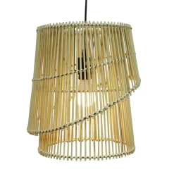 EMINZA Suspension lumineuse design en bambou (H36 cm) Alicante Naturel Best