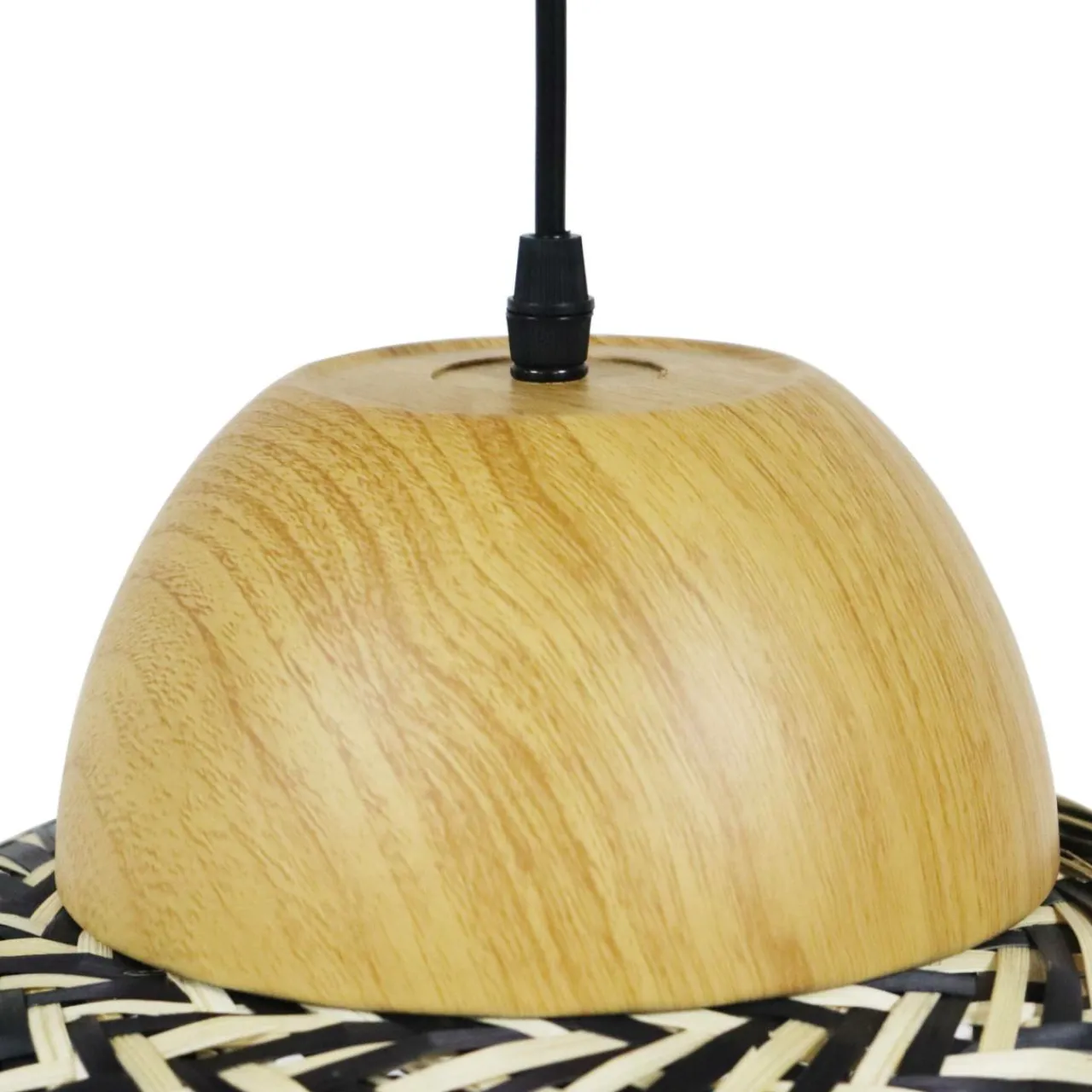 EMINZA Suspension lumineuse en bambou (D40 cm) Elda et naturel Noir Discount