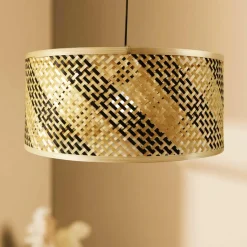 EMINZA Suspension lumineuse en bambou (D50 cm) Frontera et naturel Noir Clearance