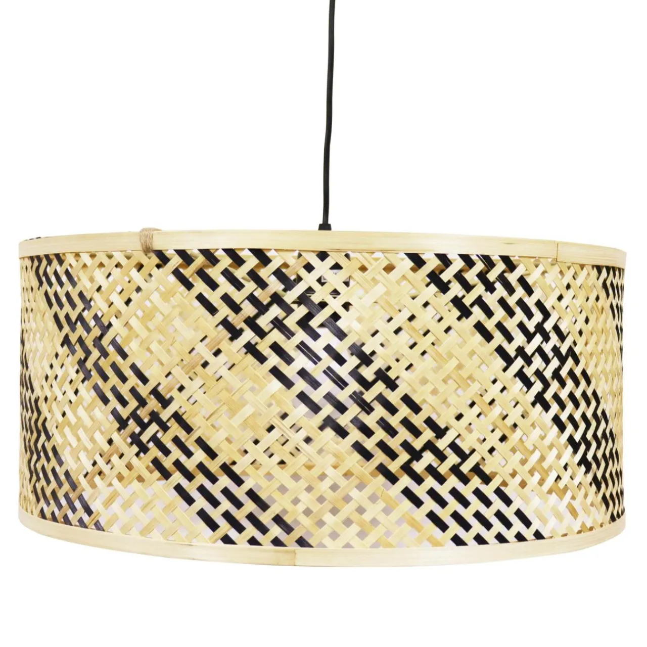 EMINZA Suspension lumineuse en bambou (D50 cm) Frontera et naturel Noir Clearance