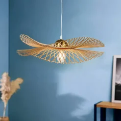 EMINZA Suspension lumineuse en bambou (D55 cm) Mérida Naturel Outlet