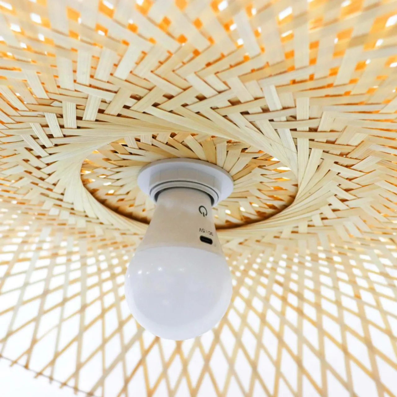 EMINZA Suspension lumineuse en bambou (D55 cm) Mérida Naturel Outlet