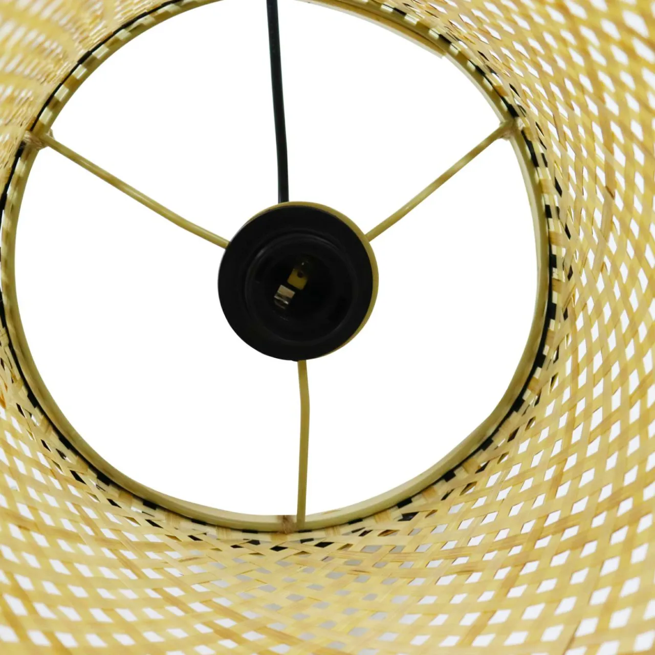 EMINZA Suspension lumineuse en bambou (H30 cm) Estepona Noir et Naturel New
