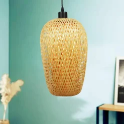 EMINZA Suspension lumineuse en bambou (H35 cm) Fuengirola Naturel Discount