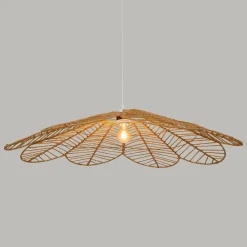 ATMOSPHERA Suspension lumineuse en corde (D98 cm) Fleur Folk Naturel Best