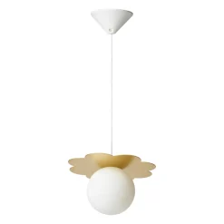 OSTARIA Suspension lumineuse en métal et verre (D34 cm) Nacre Or Clearance