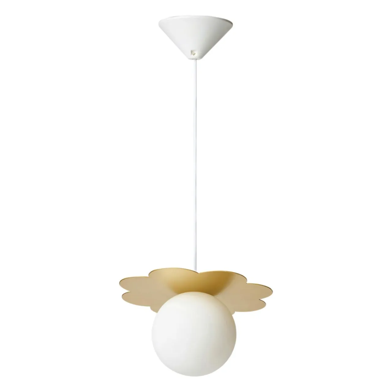OSTARIA Suspension lumineuse en métal et verre (D34 cm) Nacre Or Clearance