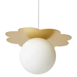 OSTARIA Suspension lumineuse en métal et verre (D34 cm) Nacre Or Clearance