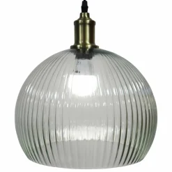 EMINZA Suspension lumineuse en verre (D30 cm) Velden Transparent Discount