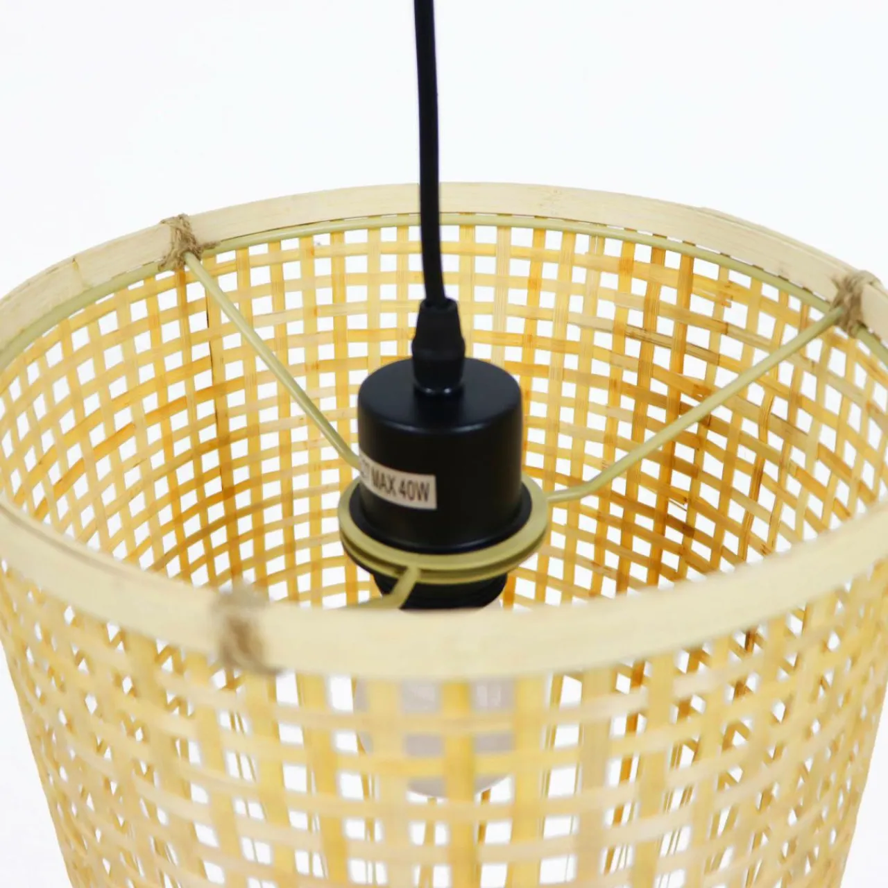 EMINZA Suspension lumineuse à franges en bambou (H85 cm) Maoki Naturel Clearance