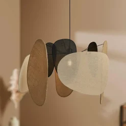 OSTARIA Suspension lumineuse jute et lin (D66 cm) Filo Beige Clearance