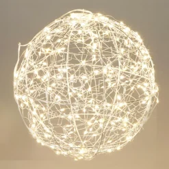 KOOPMAN Suspension lumineuse 300 micro LED (D25 cm) Lueur Polaire et blanc chaud Argent Clearance