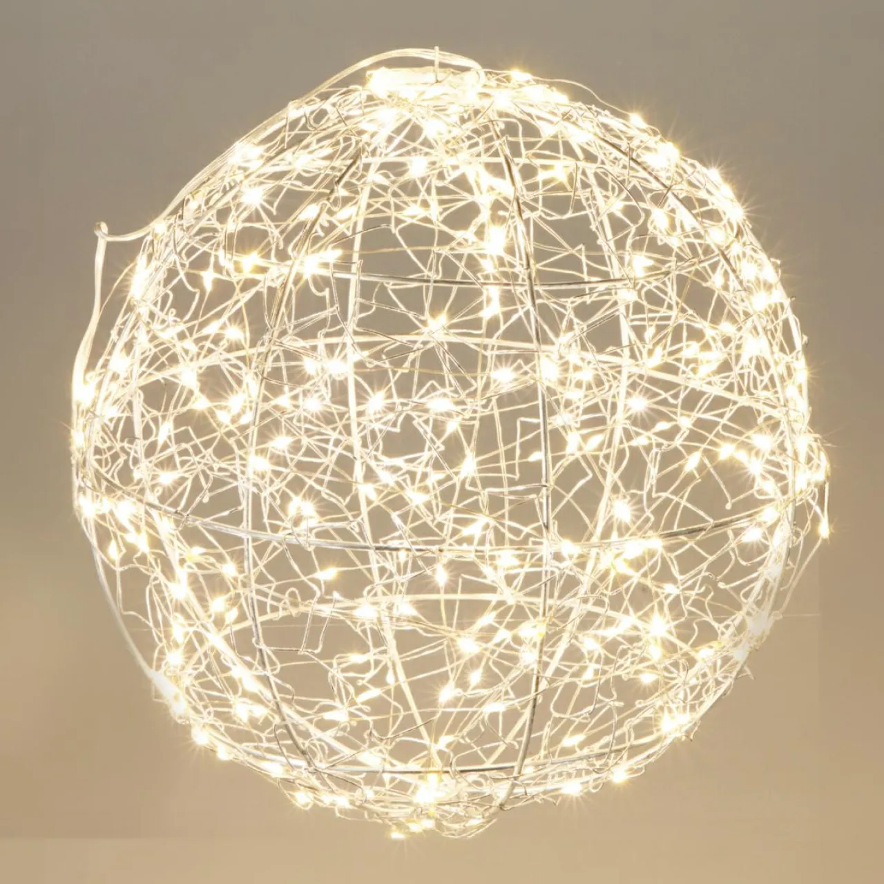 KOOPMAN Suspension lumineuse 300 micro LED (D25 cm) Lueur Polaire et blanc chaud Argent Clearance