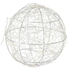 KOOPMAN Suspension lumineuse 300 micro LED (D25 cm) Lueur Polaire et blanc chaud Argent Clearance