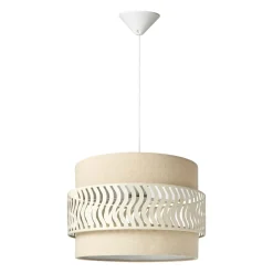 OSTARIA Suspension lumineuse métal et tissu (D34 cm) Oyona Beige Clearance