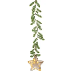 KAEMINGK Suspension lumineuse à piles 15 LED (H20 cm) Sapinette et Etoile Blanc chaud Clearance