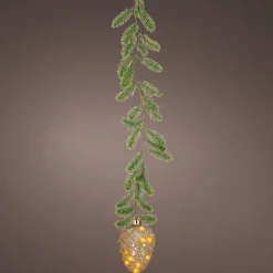 KAEMINGK Suspension lumineuse à piles 15 LED (H21 cm) Sapinette et Pomme de pin Blanc chaud Clearance