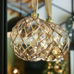 KAEMINGK Suspension lumineuse à piles 30 LED (D14 cm) Vintage et blanc chaud Or Hot