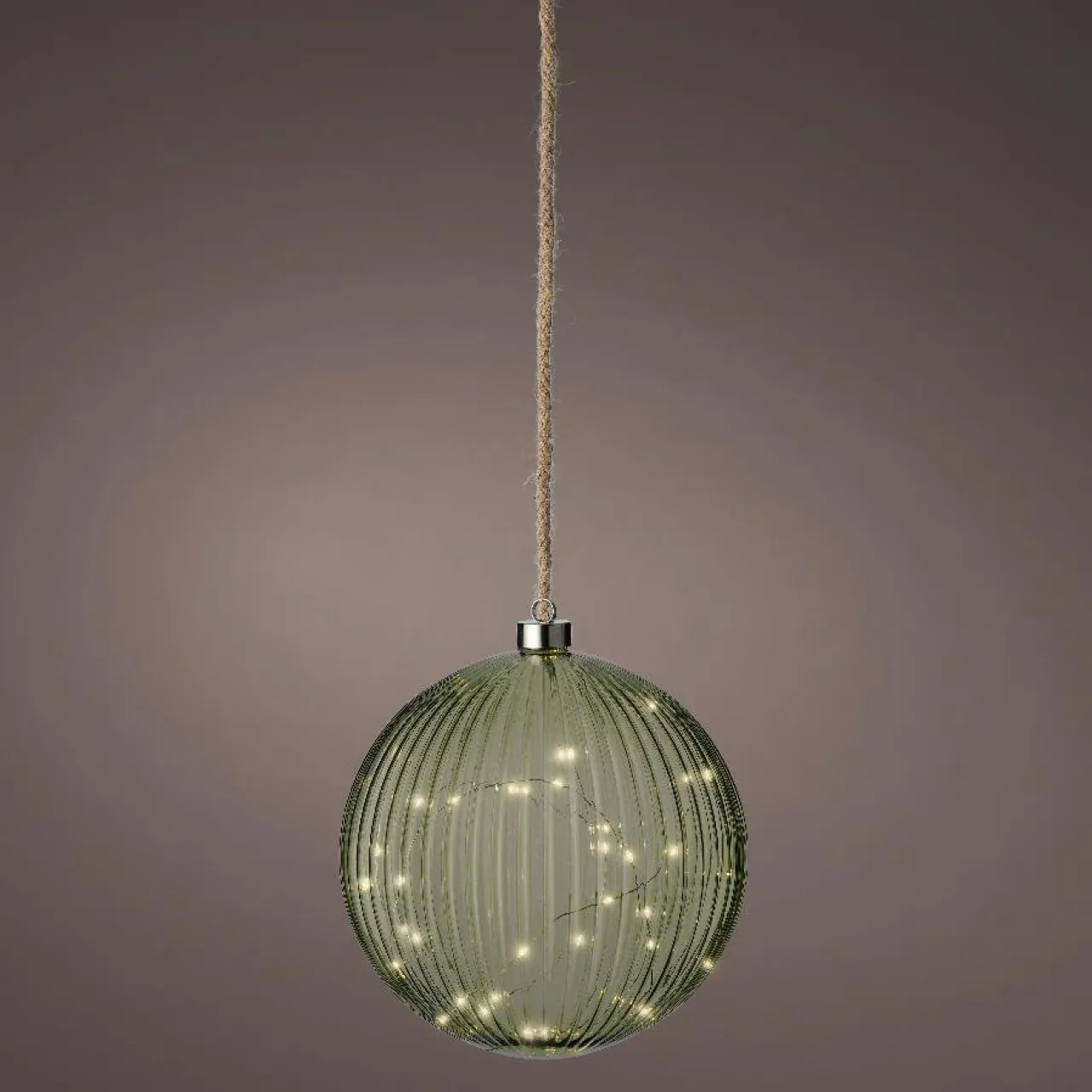 KAEMINGK Suspension lumineuse à piles 40 LED (D20 cm) Vintage Thé /blanc chaud Vert Clearance