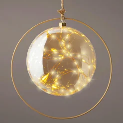 KAEMINGK Suspension lumineuse à piles 40 LED (D26 cm) Lune d’Hiver et blanc chaud Ambre Hot