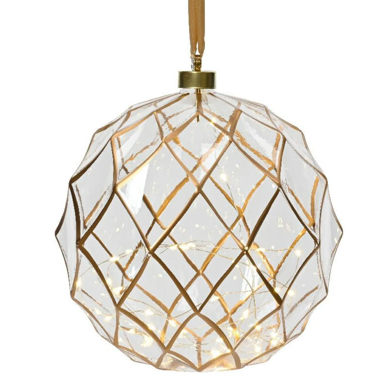 KAEMINGK Suspension lumineuse à piles 40 LED (D20 cm) Vintage /blanc chaud Or Outlet