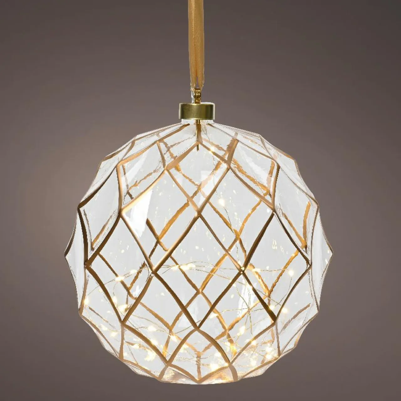 KAEMINGK Suspension lumineuse à piles 40 LED (D20 cm) Vintage /blanc chaud Or Outlet