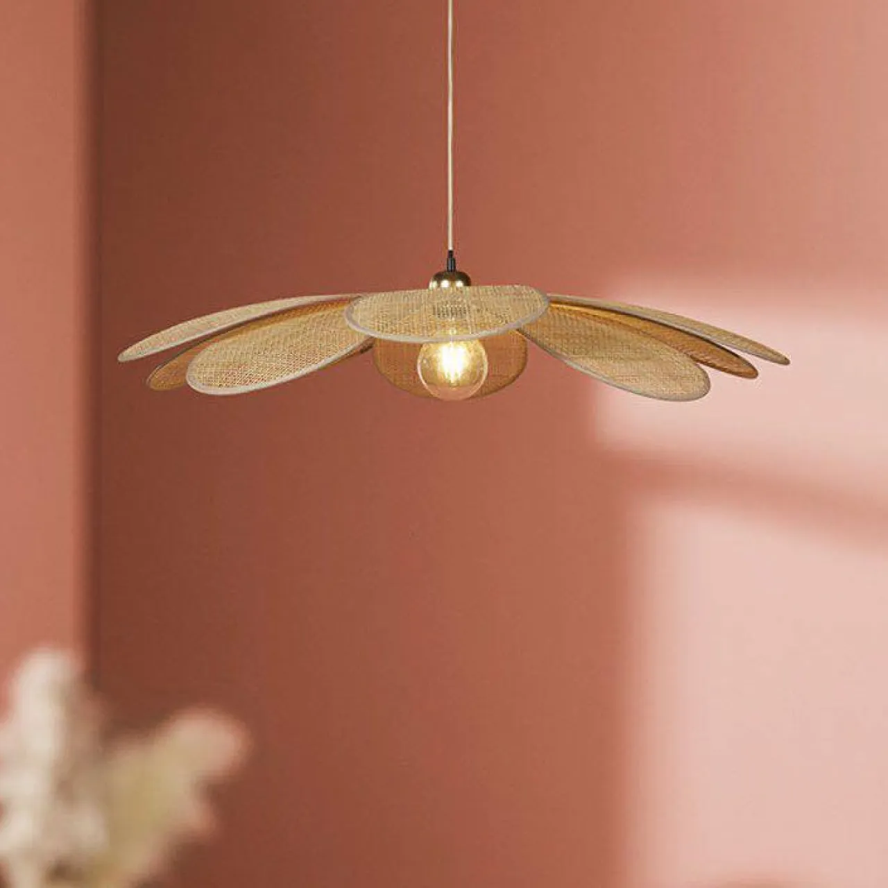 OSTARIA Suspension lumineuse pétale Bambou (D60 cm) Horizonte beige Naturel Clearance