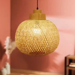 EMINZA Suspension lumineuse ronde en bambou (D40 cm) Kahala Naturel Clearance