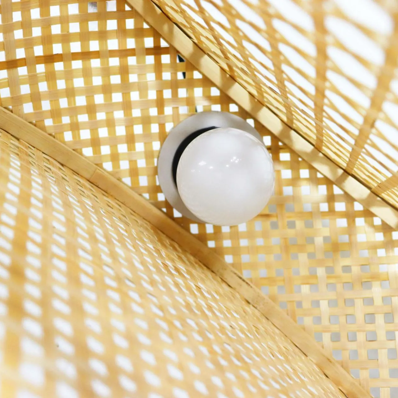 EMINZA Suspension lumineuse ronde en bambou (D40 cm) Oraya Naturel Outlet