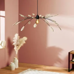 OSTARIA Suspension métal et pétales (D80 cm) Ellisse et beige Noir Clearance